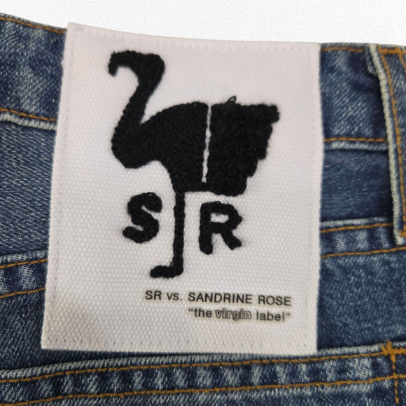 Sandrine Rose Indigo Blue High Rise Ankle Distressed Straight Leg Jeans Size 27 - Picture 10 of 11